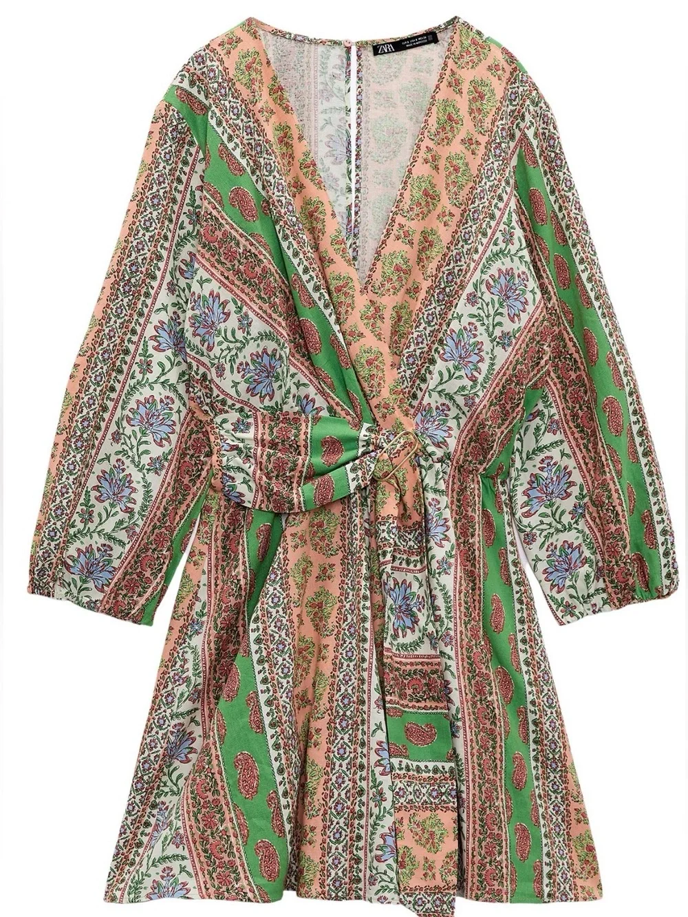 ZARA 55% linen blend printed romper